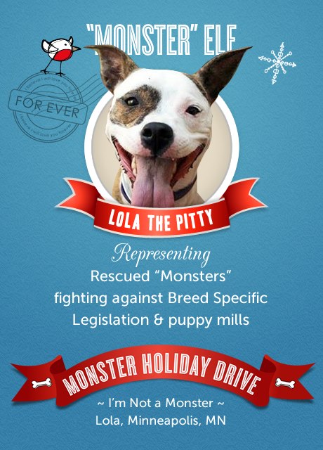 "Monster" Elf Drive - collecting donated items for dogs & cats in need!