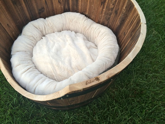 DIY Wine Barrel Dog Bed | lolathepitty.com