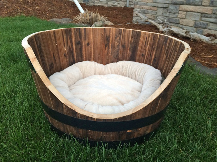 DIY Wine Barrel Dog Bed | lolathepitty.com